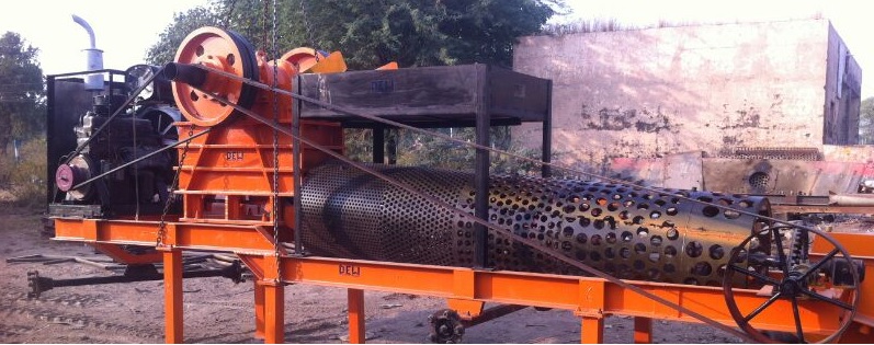MOBILE JAW CRUSHER,ROTARY SCREEN (12ft. long * 36